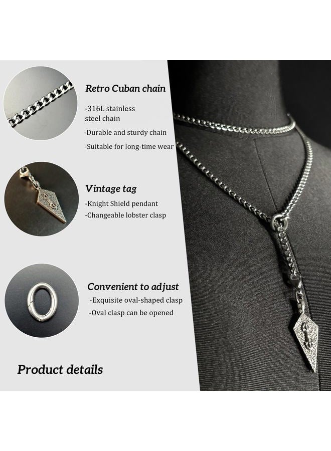 EverGlimp 18K Gold Plated Knight's Shield Slip Chain for Women, 39'', Stainless Steel, No Gemstone - Image 3
