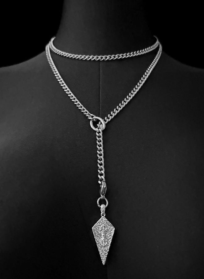 EverGlimp 18K Gold Plated Knight's Shield Slip Chain for Women, 39'', Stainless Steel, No Gemstone - Image 2