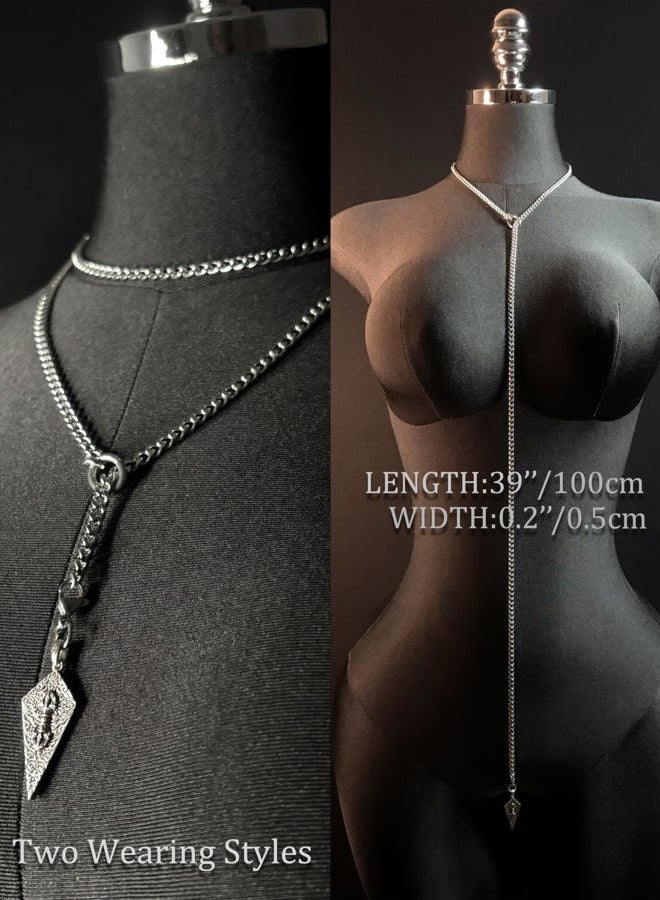 EverGlimp 18K Gold Plated Knight's Shield Slip Chain for Women, 39'', Stainless Steel, No Gemstone - Image 5