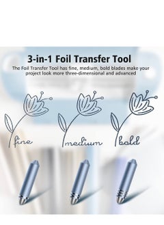 Excefore 3 in 1 Foil Transfer Kit, Foil Transfer Tool Replacement, Suitable for Maker /3, Explore, Explore One & Explore Air 2/3, Including Fine, Medium, Bold Blades (Blue)  - Image 3