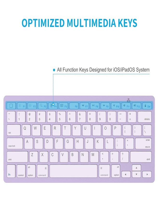 OMOTON Bluetooth Keyboard Compatible with iPad 10th Generation, iPad 10.2 (9th/8th/7th), iPad Pro 13/12.9/11 inch, iPad Air/Mini and More Bluetooth Enabled Devices, Purple - Image 4