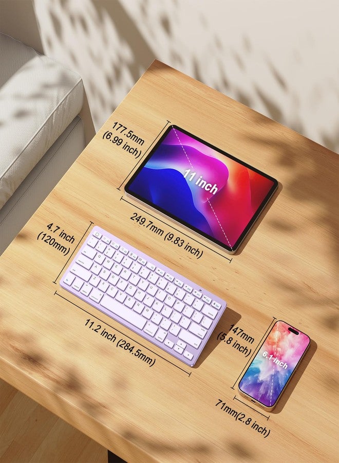 OMOTON Bluetooth Keyboard Compatible with iPad 10th Generation, iPad 10.2 (9th/8th/7th), iPad Pro 13/12.9/11 inch, iPad Air/Mini and More Bluetooth Enabled Devices, Purple - Image 3