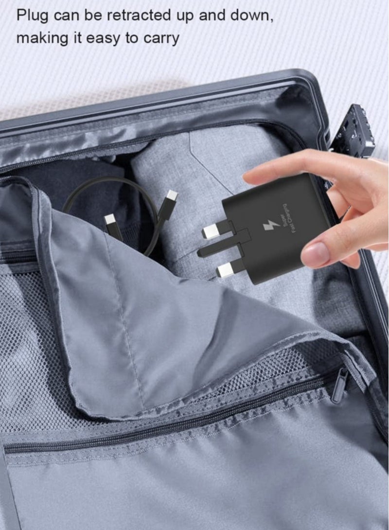 ELTRAZONE 45W USB C Charger for compatible Samsung UK Travel Adaptor, 25W with USB Type C Cable - WhiteSamsung UK Travel Adaptor (45W with USB type C Cable) BlackSamsung Galaxy S22/S22+/S21/S21 FE/S21 Ultra/S20 - Image 3
