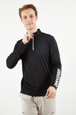 Men Mock Neck Brand Logo Print Long Sleeves Half Zip Jacket, Black - pzsku/Z85C6F27F61B58AA33B40Z/45/1747404830/44b5f79c-92d5-41c5-b40d-29577dd449af
