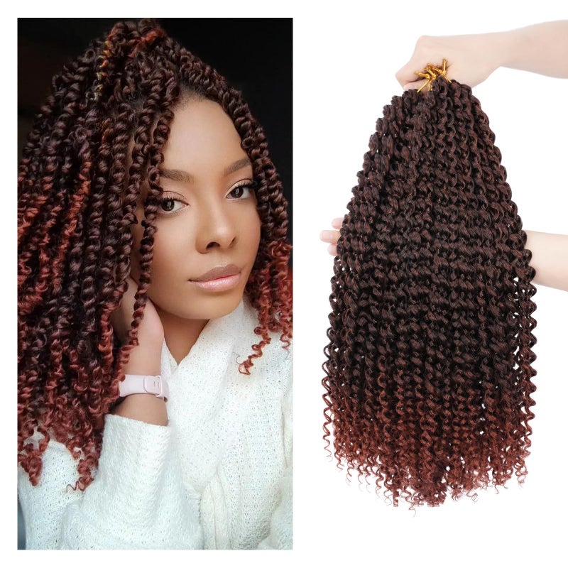 Dansama Passion Twist Hair Water Wave Braiding Hair for Butterfly Style Crochet Braids Bohemian Hair Extensions 18inch Pack of 6 T1B350 Economy Pack