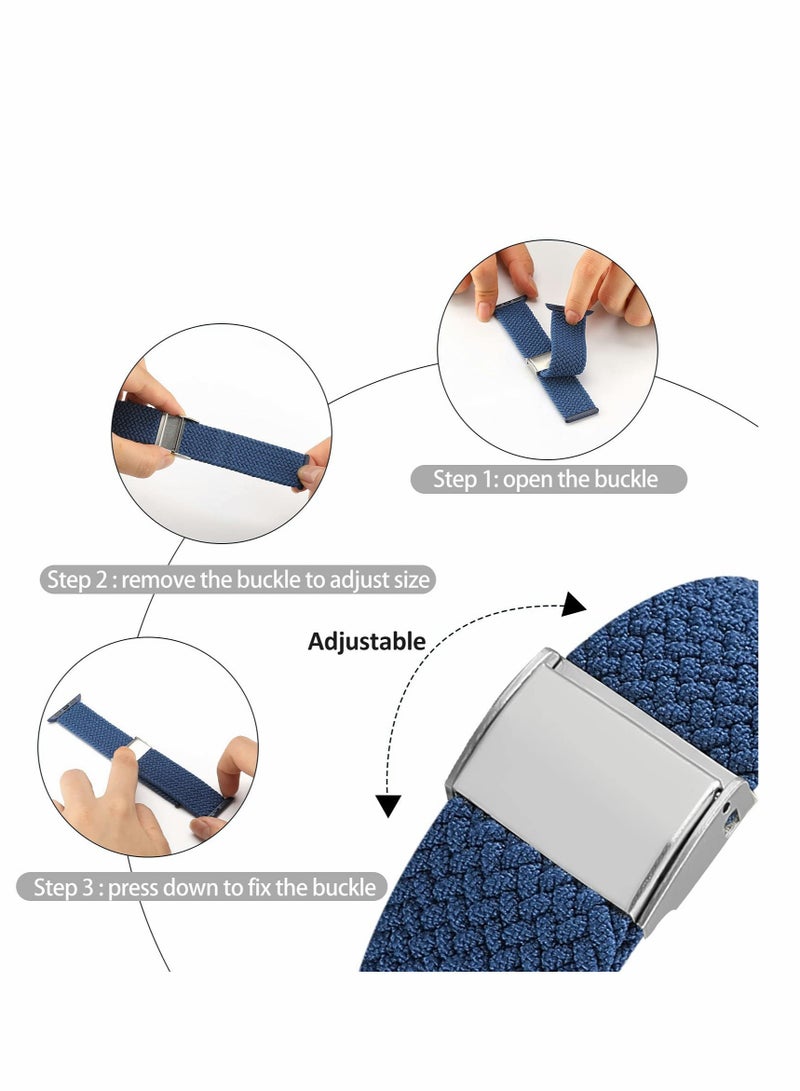 SYOSI Compatible with Apple Watch iWatch Bands 38mm 40mm 41mm 42mm 44mm 45mm Women Men, Adjustable Braided Solo Loop Stretchable Elastics Sport Wristband for iWatch Series 7/6/SE/5/4/3/2/1 - Image 2
