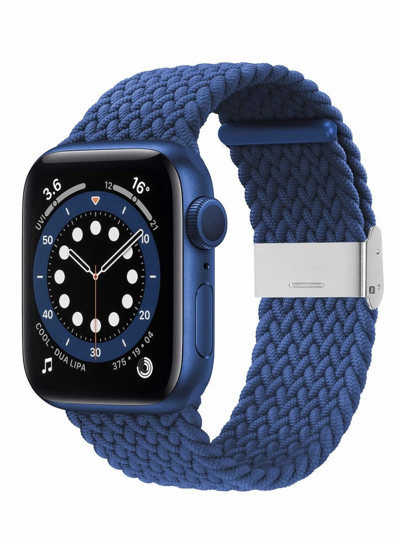 SYOSI Compatible with Apple Watch iWatch Bands 38mm 40mm 41mm 42mm 44mm 45mm Women Men, Adjustable Braided Solo Loop Stretchable Elastics Sport Wristband for iWatch Series 7/6/SE/5/4/3/2/1 - Image 1