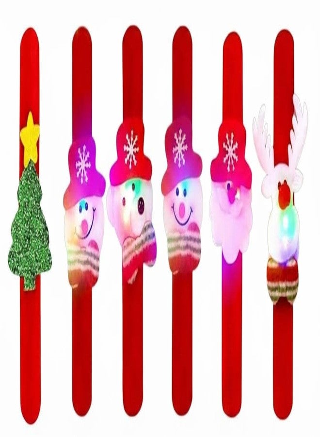 AMYCAUR Merry Christmas LED Light Hand Slap Wristbands for Kids, Girl & Boy, Adults Slap Bands are Perfect for Christmas Parties, Birthdays, and New Year Celebrations Return Gifts for Kids (6 PCS) - Image 1
