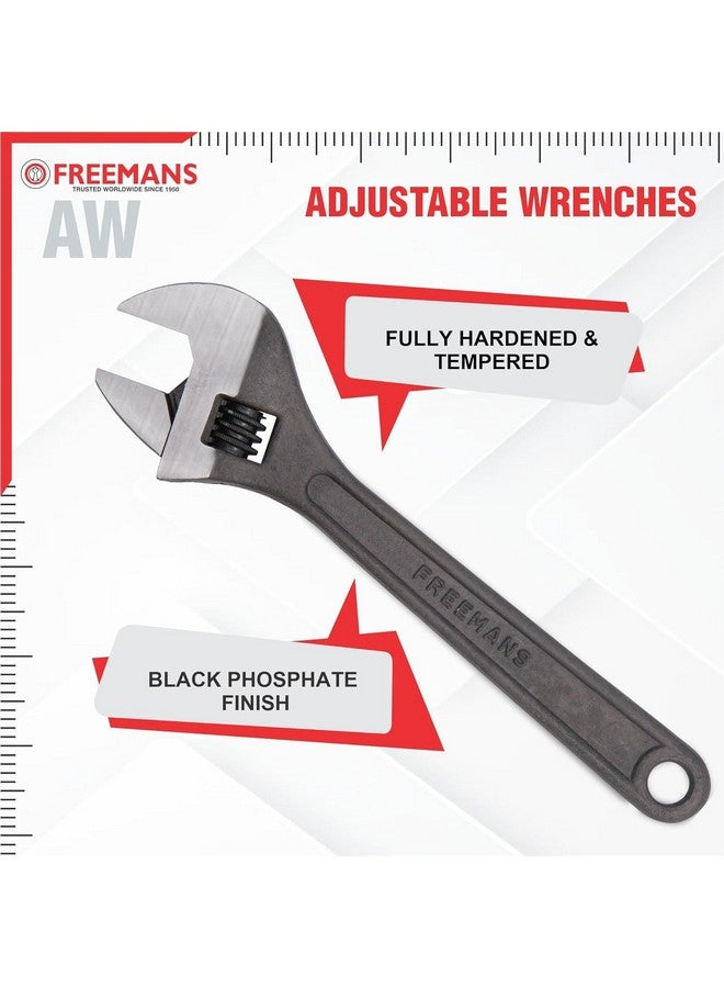 FREEMANS 10" Phosphate Finish, Anti-Corrosion Adjustable Wrench Spanner, Adjustable Wrench for All Nut Sizes, Easy to Grip Wrench, Universal Wrench, Plumbing Tool (10-Inch) - Image 2