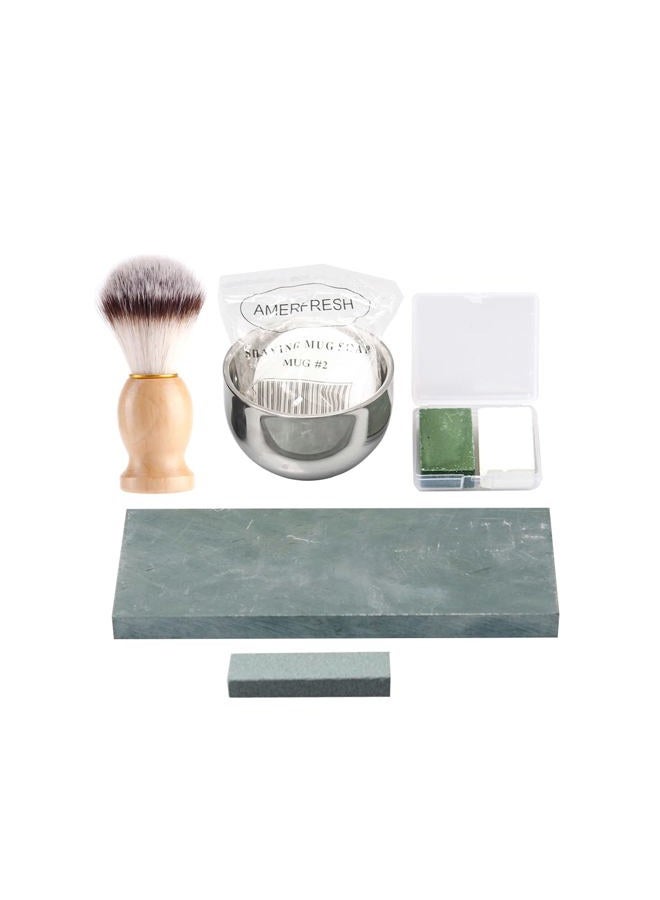 Grandslam Shaving Straight Razor Kit, Steel Cutthroat Straight Razor With Leather Strop, Sharpening Stone, Shaving Brush, Stainless Steel Shaving Bowl, Shaving Soap, Gift for Men - Image 3