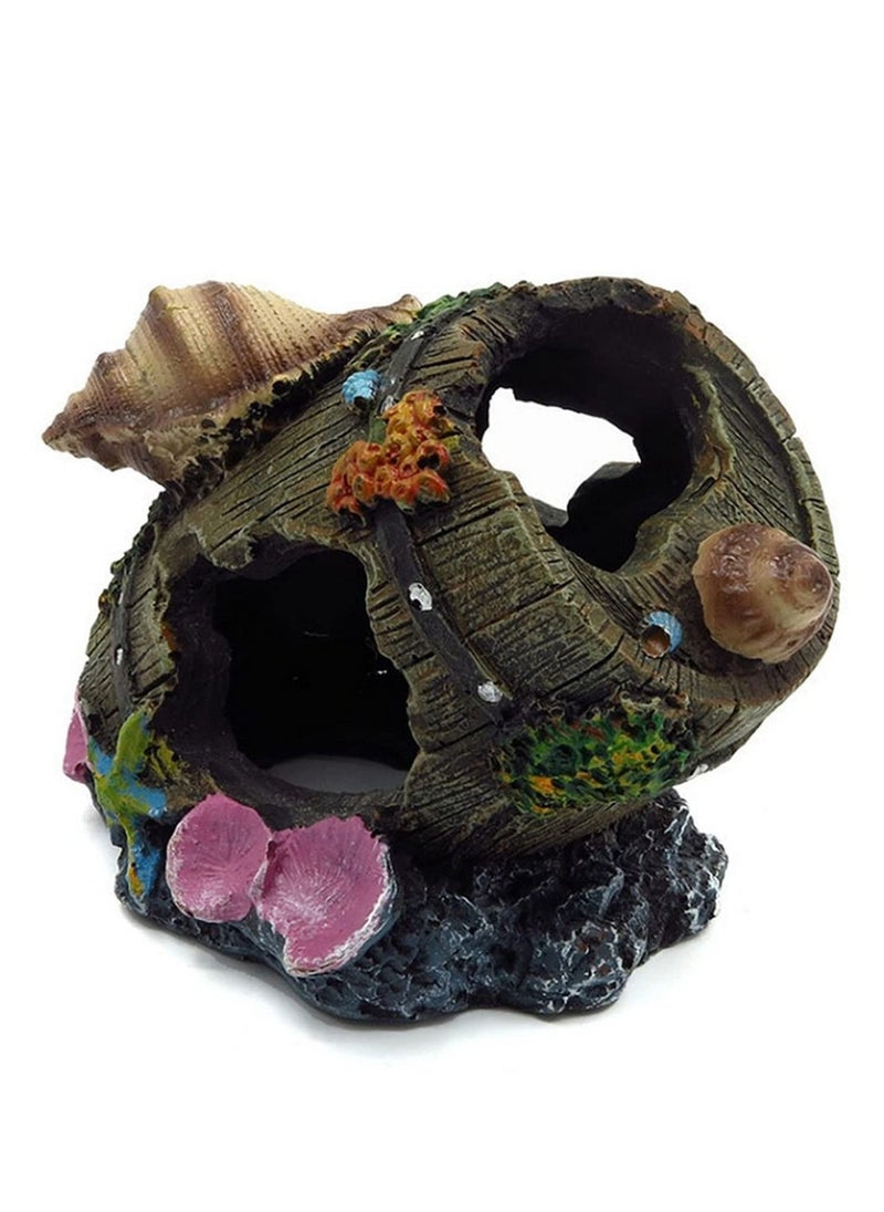 Generic Broken Barrel Aquarium Decorations Resin for Fish Tank Aquarium Ornament Hidden Hut Cave Broken Barrel  - Image 5