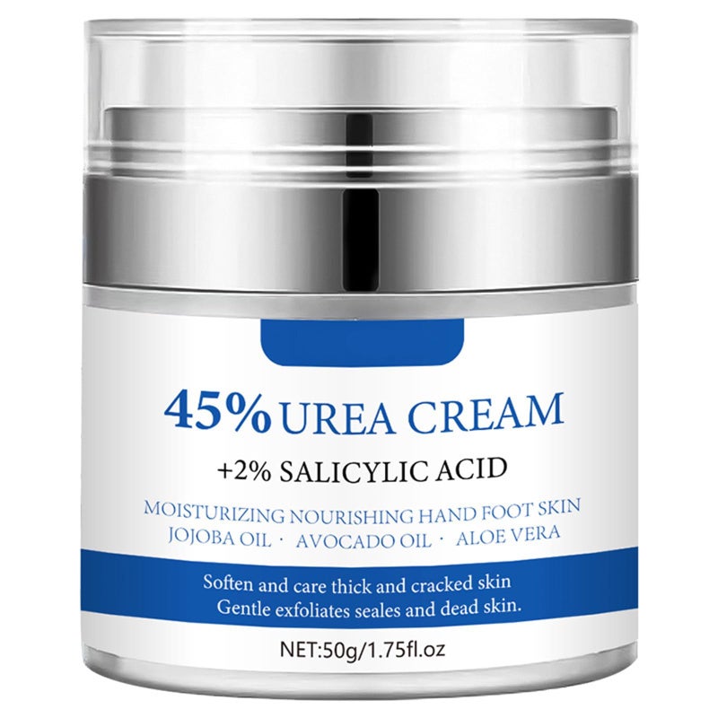 Grospe Urea Cream 45 Plus 2 Salicylic Acid Callus Remover Foot Moisturizer Hand Foot Cream For Dry Cracked Feet from Toes to Heels Elbows Knees Softens Skin Exfoliates Dead Skin Smoothing Skin - Image 3