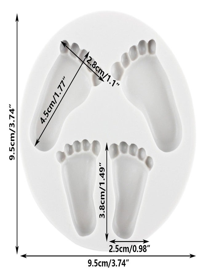 YANQINMS Baby Foot Fondant Mold Baby Foot Print Silicone Mold For Baby Shower Cake Decoration Cupcake Topper Gum Paste Candy Chocolate Polymer Clay - Image 2