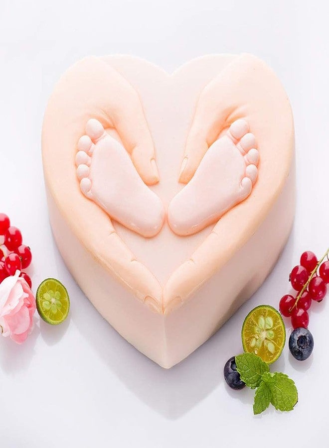 YANQINMS Baby Foot Fondant Mold Baby Foot Print Silicone Mold For Baby Shower Cake Decoration Cupcake Topper Gum Paste Candy Chocolate Polymer Clay - Image 3