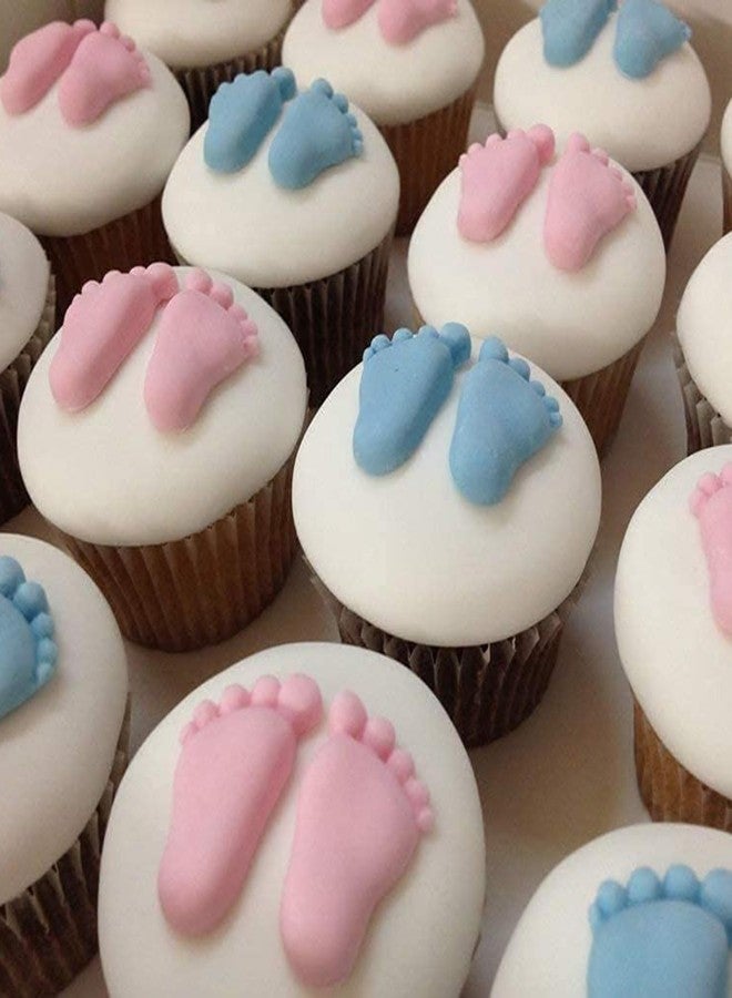 YANQINMS Baby Foot Fondant Mold Baby Foot Print Silicone Mold For Baby Shower Cake Decoration Cupcake Topper Gum Paste Candy Chocolate Polymer Clay - Image 4