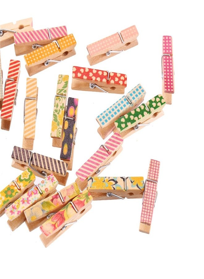 DECORA 3.5cm/1.38in Colorful Painted Wood Clothespin 100 Pieces for Photo Clips Scrap Booking Crafts Gift Wrapping - Image 3