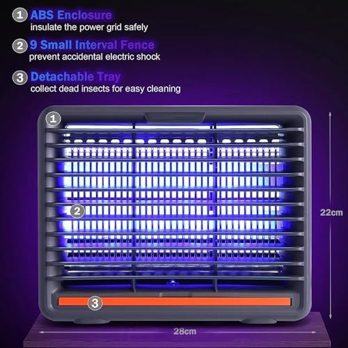 LACOSSI International Eco Friendly Electronic LED Mosquito Killer Machine Trap Lamp, Theory Screen Protector Mosquito Killer lamp for House,USB Power Electronic Night Light for Kids (Gray) - Image 2