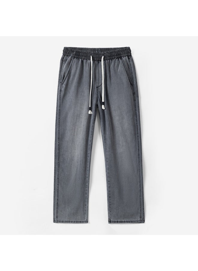 Men's Summer Thin Three-stripe Jeans Men's Lyocell Tencel Loose Straight-leg Pants