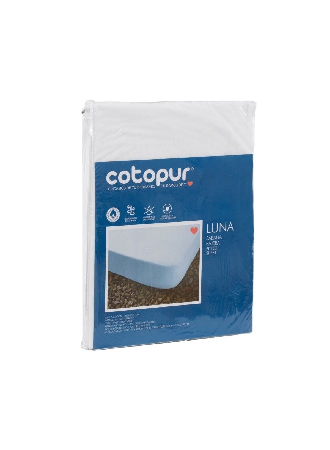 Luna Waterproof Breathable King Fitted Sheet White 8.8 x 38.2 x 30.4 cm 7165