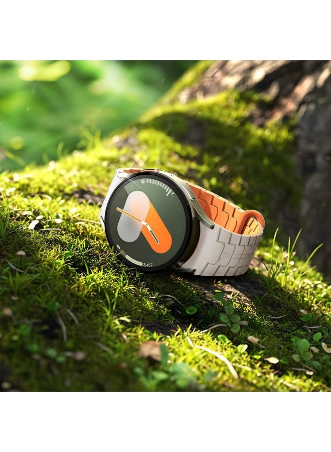 BURAQ For Samsung Galaxy Watch 7 / 6 / 5 Magnetic Silicone Watch Band(Starlight+Orange) - Image 4