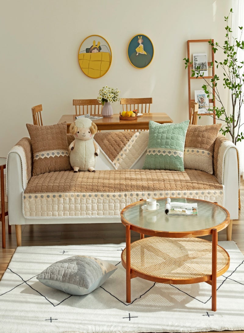 Sharpdo Sofa Slipcover Sofa Cover 4 Seater Four Seasons Corduroy Sofa Seat Cushion Thick Sofa Protector Anti-slip 110*240CM - Image 1