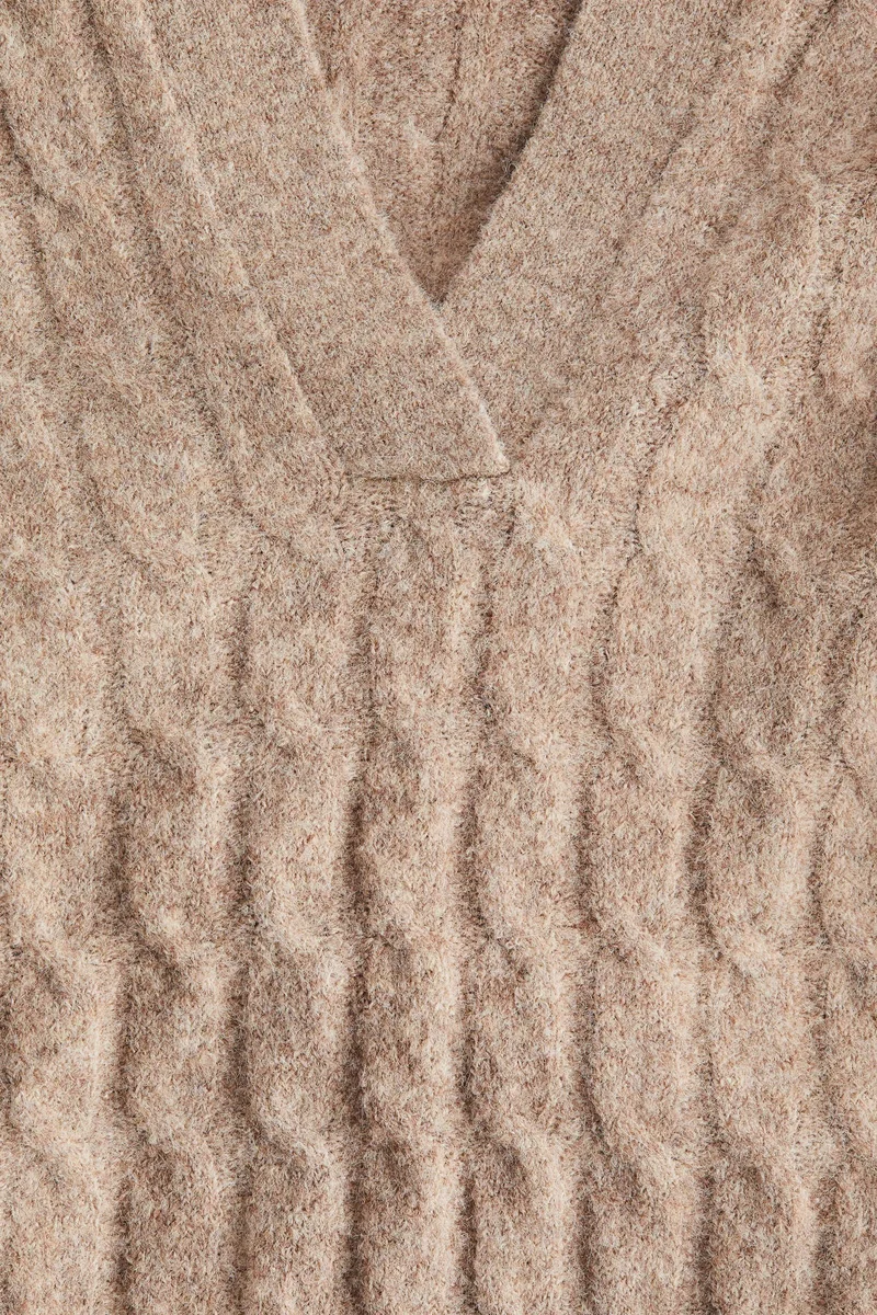 H&M Cable-knit polo jumper