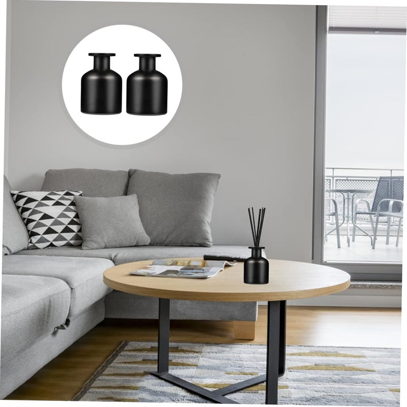 woobles Scent Diffuser 4 pcs Replacement Fragrances Matte Sticks Party Supplies Bottles Accessories Reed Black Oz/Refillable and Fragrance Oils Decoration Empty DIY Glass Crafts Glass Containers Matte Blackx2pcs 6.6x6.6cmx2pcs - Image 4