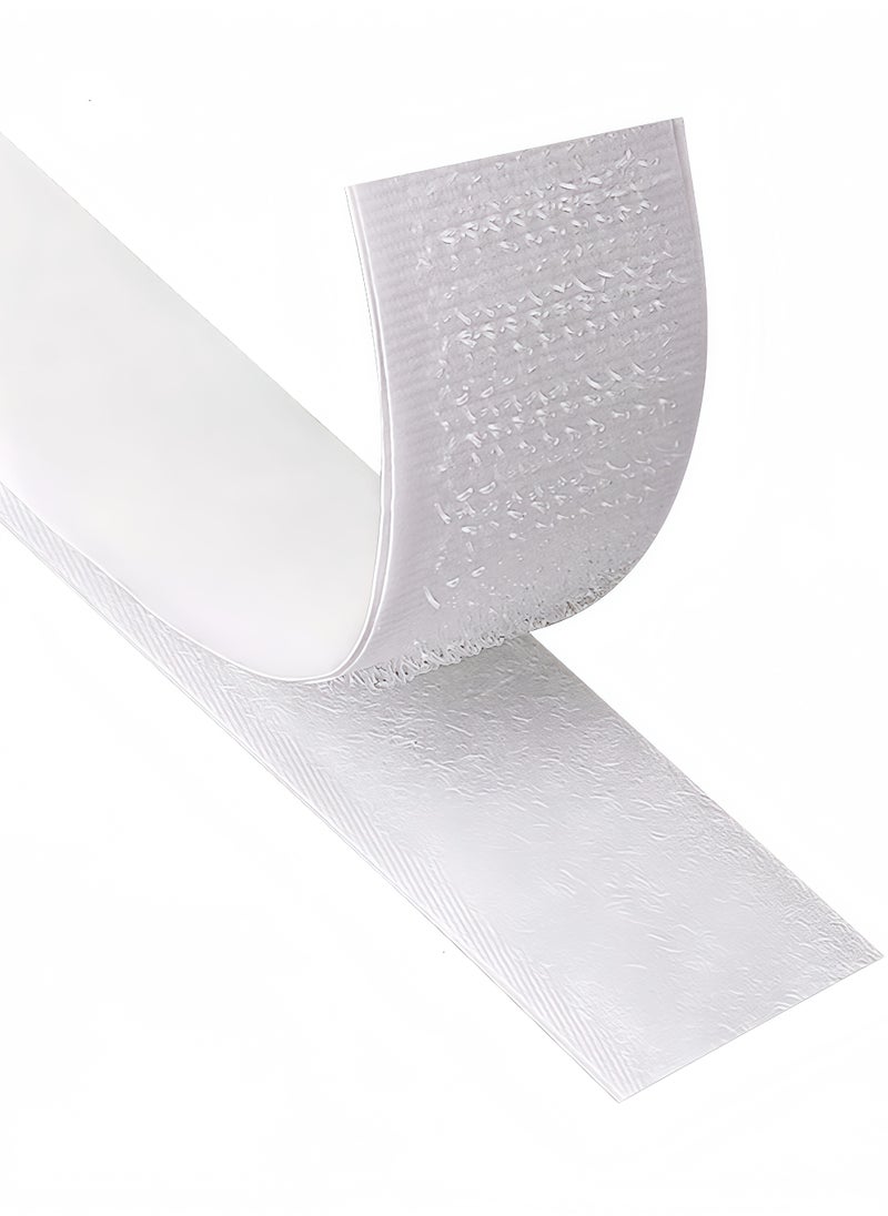 Peachjoy Hook and Loop Strip Tape 8M Self Adhesive Sticky Back Fastening Tape 20mm Wide (8M White)  - Image 1