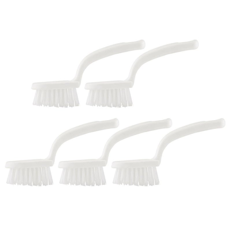 Hard Bristle Cleaning Brush Set 5PCS White For Kitchen Crevice Tile Grout Windows - Image 2