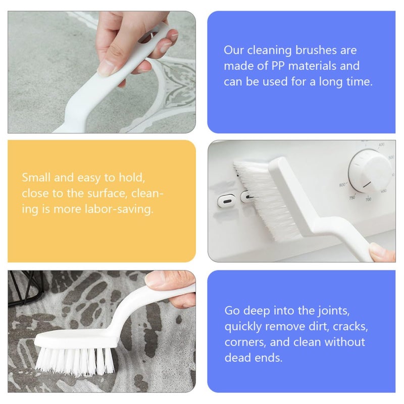 Hard Bristle Cleaning Brush Set 5PCS White For Kitchen Crevice Tile Grout Windows - Image 5