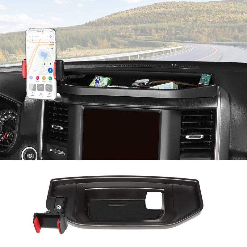 RTTCZ Dash Mount Holder Cell Phone Holder with Storage Box Kit Bracket Center Console Interior Accessories for Dodge RAM 20182023for 84inch Screen