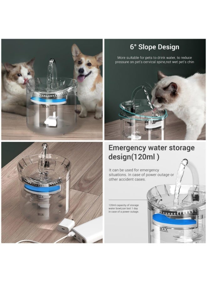 GTSOL Cat Water Fountain, Smart Automatic Drinking Dispenser with Ultra-Quiet Pump & Filters, Auto Power-Off, Ideal for Indoor Cats, Transparent Cat Water Fountain - Image 5