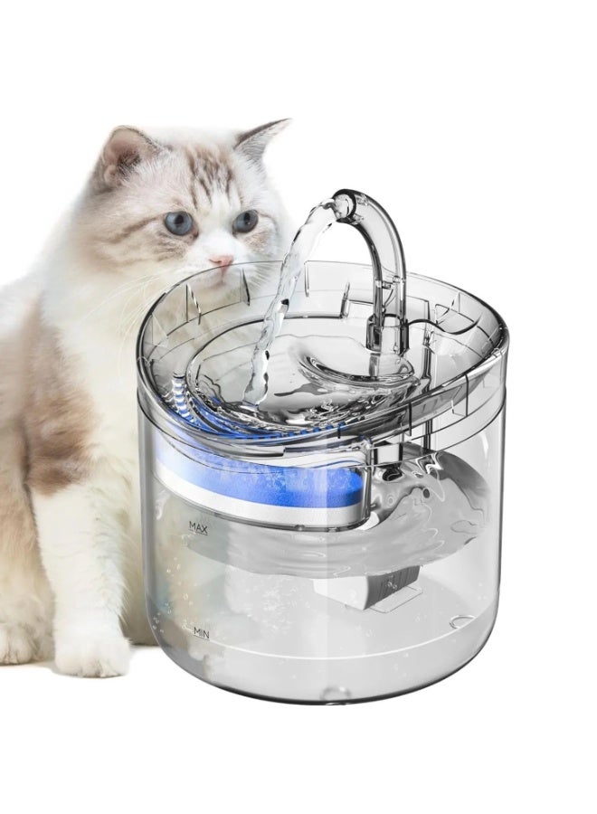 GTSOL Cat Water Fountain, Smart Automatic Drinking Dispenser with Ultra-Quiet Pump & Filters, Auto Power-Off, Ideal for Indoor Cats, Transparent Cat Water Fountain - Image 1