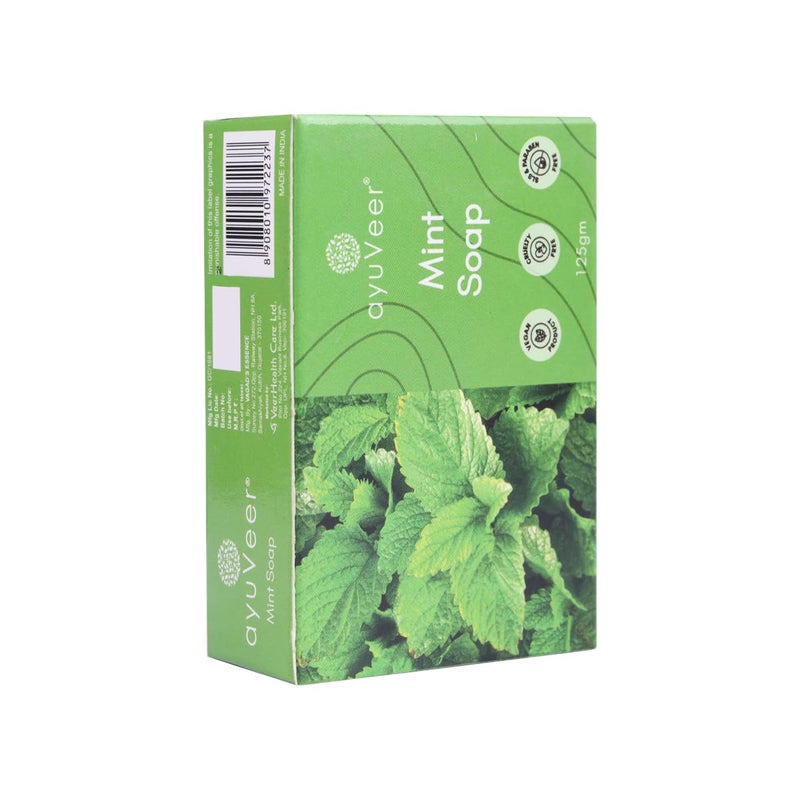 Ayuveer Mint Soap, Fresh & Clear Skin, 100% Natural, For All Skin Type, 125 G - Image 3