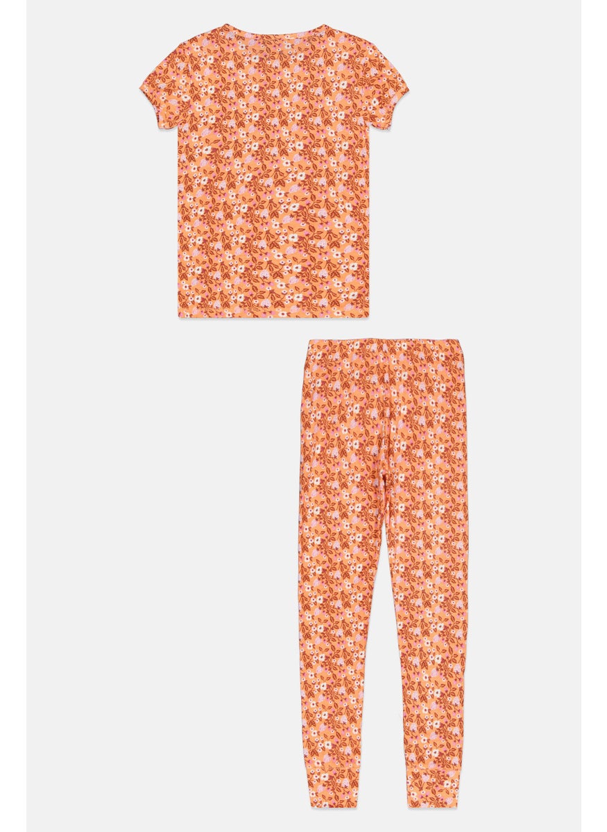 GAP Kids Girl 2 Pieces Floral Print Pyjama Sets, Multicolor  - Image 2