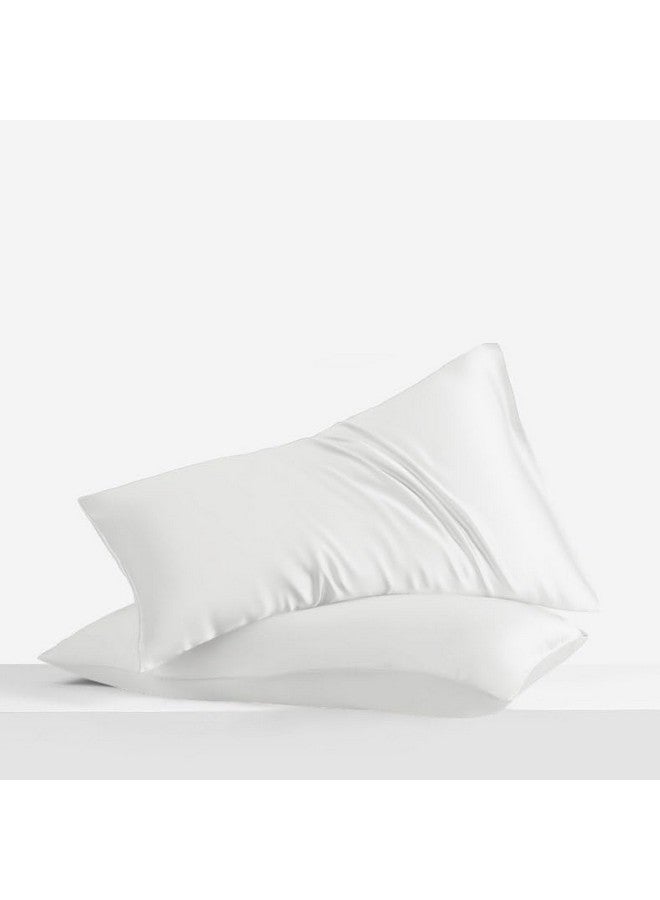 LINENWALAS Solid Cotton 400 TC Pillow Cover, Set of 2 Pillowcovers in White, Standard Size Pillowcase, Pillow Covers with Envelope Closure (17x27 Inch, White) - Image 1