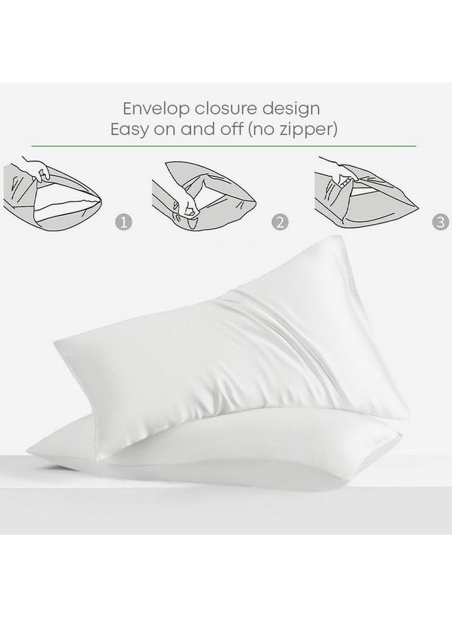 LINENWALAS Solid Cotton 400 TC Pillow Cover, Set of 2 Pillowcovers in White, Standard Size Pillowcase, Pillow Covers with Envelope Closure (17x27 Inch, White) - Image 3