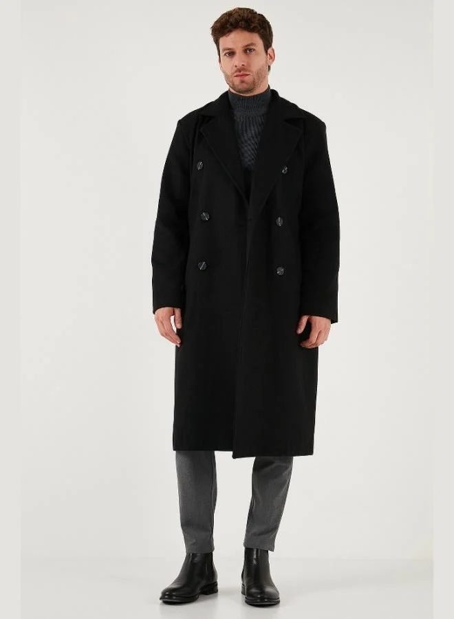 Buratti  Buratti Loose Fit Double Breasted Collar Long Lined Cashmere Coat Men's COAT 681003 for Men | Best Price UAE
