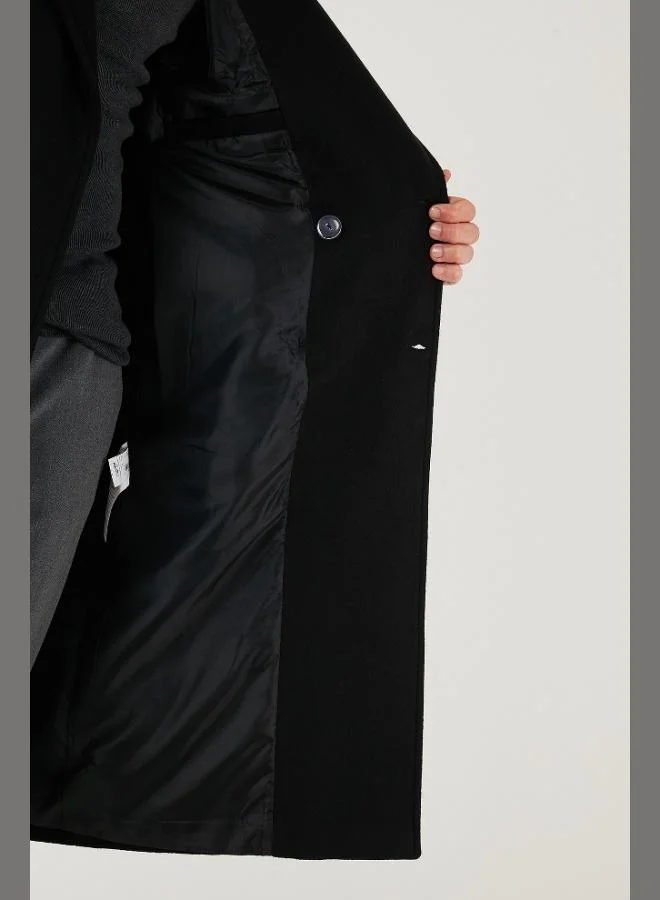 Buratti  Buratti Loose Fit Double Breasted Collar Long Lined Cashmere Coat Men's COAT 681003 for Men | Best Price UAE