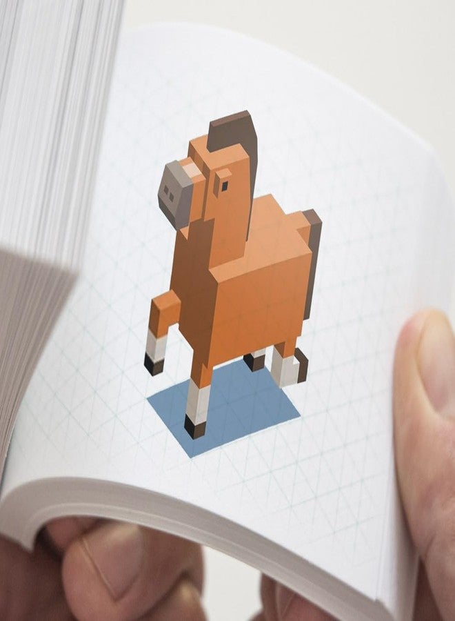 Koala Tools Gridded Flip Book Paper, 120 Sheets, 1/8 inch Isometric Grid for Pixel Art, 4.5" x 2.5" with Blank Reverse Side, Pre-Punched Holes Fit Light Pads: for Drawing and Sketching Pixel Art Animations - Image 3