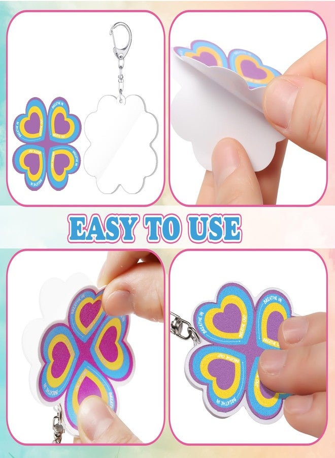 Ecation 48 Pcs Anxiety Sensory Stickers Keychain Kit Includes 36 Sensory Stickers 12 Anxiety Relief Keychains for Stress Relief Office Desk Family Adults Men Women - Image 4