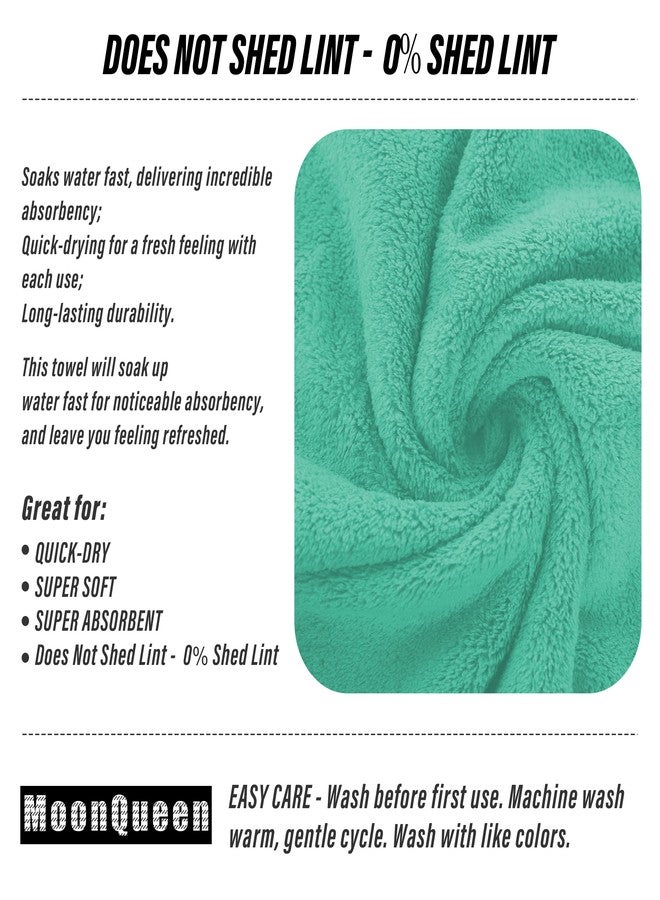 MOONQUEEN 6 Pack Premium Hand Towels - Quick Drying - Microfiber Coral Velvet Highly Absorbent Towels - Multipurpose Use as Hotel, Bathroom, Shower, Spa, Hand Towel 16 x 28 inches (Aqua Green) - Image 4