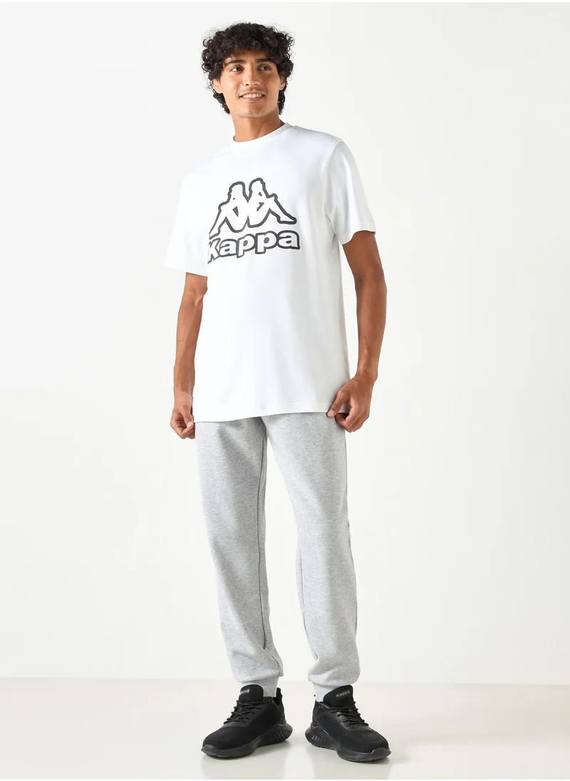 Kappa Kappa Logo Print Crew Neck Regular Fit T-shirt with Short Sleeves