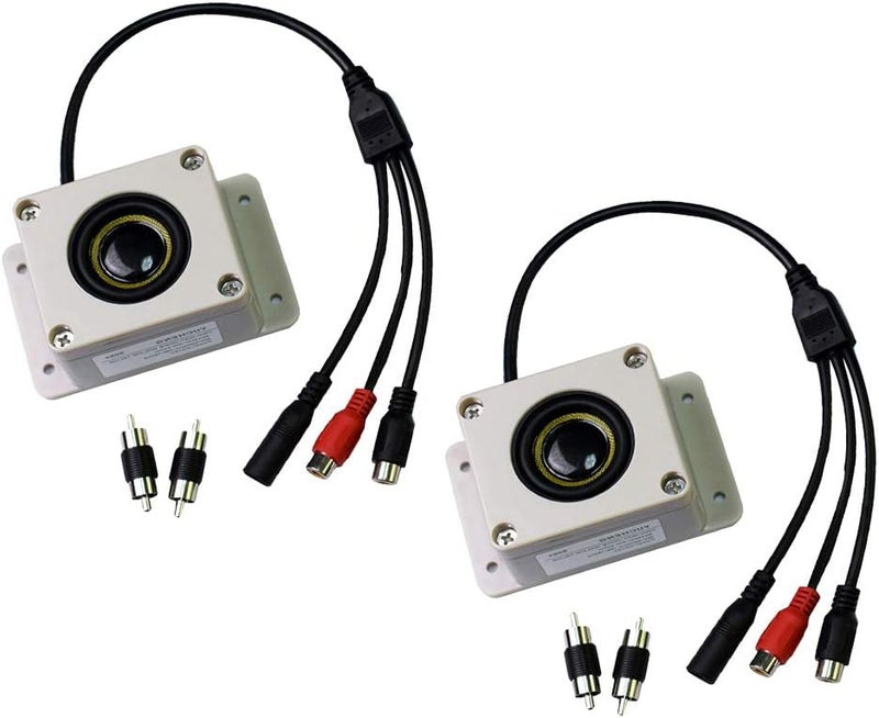 klarako2 Pieces Waterproof Outdoor Microphone Speaker for Security IP Camera - Image 1