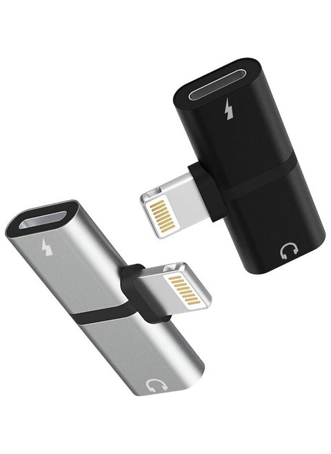 1-To-2 Splitter Dual Port Charger Audio Adapter Lighting For iPhone, Multi color