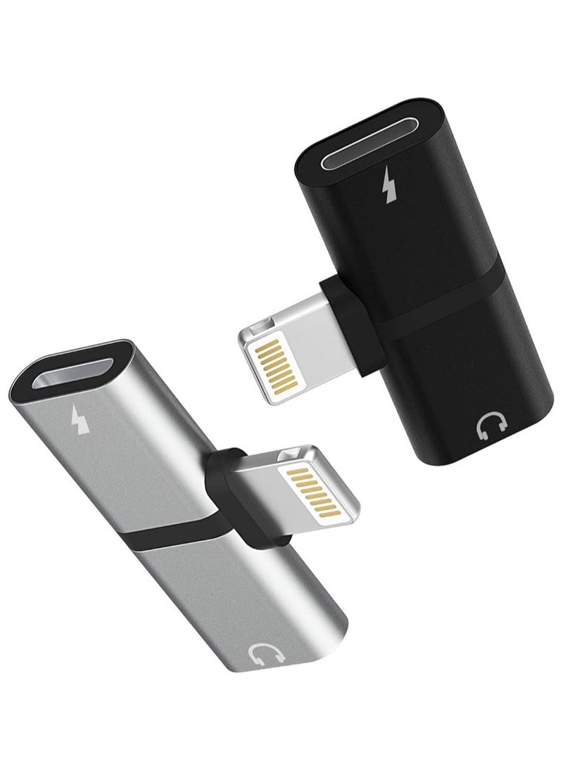 1-To-2 Splitter Dual Port Charger Audio Adapter Lighting For iPhone, Multi color