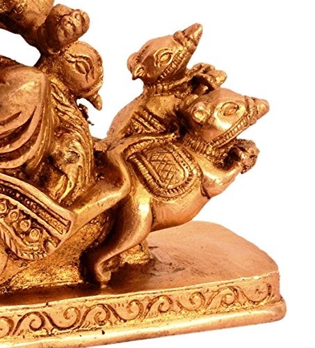Purpledip Rare Collection Brass Statue Ganapathi Ganesha On Chariot Drawn by Mouse (11088) - Image 5