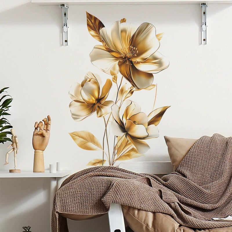 TUOKING Flowers Wall Stickers Decor,Removable Wall Murals Peel and Stick Modern Wall Art Decal Home Decor for Kitchen,Bedroom,Living Room - Image 1