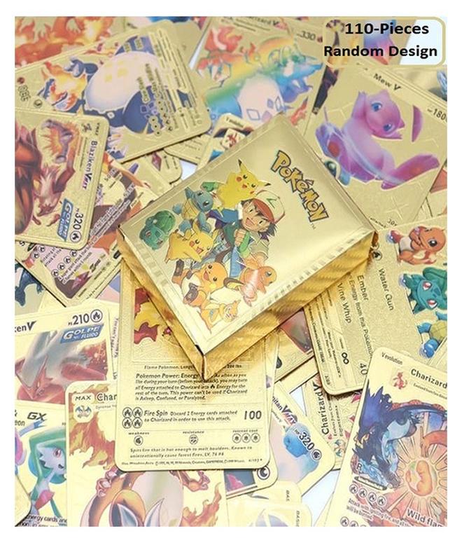 110 Pieces Pokémon Golden Foil Set Card Game for Children - Image 1
