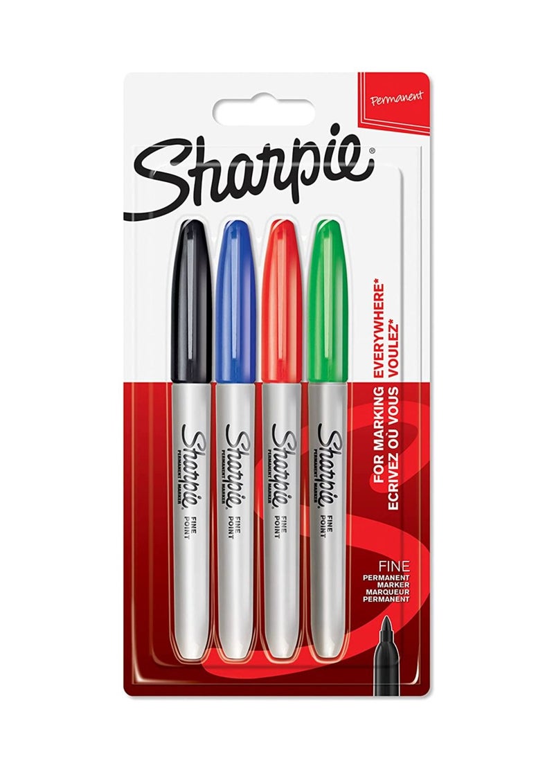 Sharpie 4-Piece Permanent Marker Fine Tip Multicolour - pzsku/Z85C8095D053FF1C256F2Z/45/_/1680932376/7dd09bb7-10f0-49b3-871b-0a8cb34cb2b4